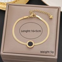 Elegant Circle Roman Numeral Butterfly Titanium Steel 18K Gold Plated Bracelets In Bulk sku image 2