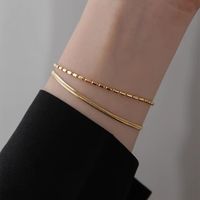 Glam Solid Color Solid Color Stainless Steel 18K Gold Plated Bracelets In Bulk sku image 14