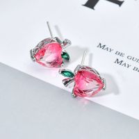 1 Pair Ig Style Heart Shape Plating Inlay Copper Zircon White Gold Plated Ear Studs main image 1