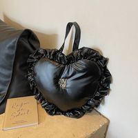 Women's Cloth Heart Shape Cute Vintage Style Heart-shaped Zipper Fashion Backpack sku image 1