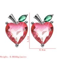 1 Pair Ig Style Heart Shape Plating Inlay Copper Zircon White Gold Plated Ear Studs sku image 1