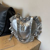 Women's Cloth Heart Shape Cute Vintage Style Heart-shaped Zipper Fashion Backpack sku image 2