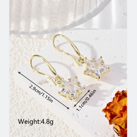 1 Pair Lady Simple Style Star Plating Inlay Copper Zircon 18k Gold Plated Drop Earrings main image 9