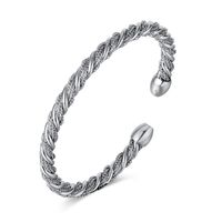 Vintage Style French Style Solid Color Stainless Steel Cuff Bracelets In Bulk sku image 1