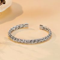 French Style Twist Stainless Steel No Inlay Cuff Bracelets In Bulk main image 1