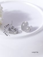 1 Pair Sweet Heart Shape Inlay Copper Zircon Ear Studs main image 2