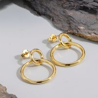 1 Pair Simple Style Oversized Commute Solid Color Plating Inlay Copper Zircon 18k Gold Plated Drop Earrings main image 1