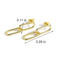 1 Pair Simple Style Oversized Commute Solid Color Plating Inlay Copper Zircon 18k Gold Plated Drop Earrings main image 4