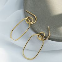 1 Pair Simple Style Oversized Commute Solid Color Plating Inlay Copper Zircon 18k Gold Plated Drop Earrings main image 7
