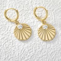 1 Pair Simple Style Oversized Commute Solid Color Plating Inlay Copper Zircon 18k Gold Plated Drop Earrings main image 8
