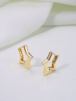 1 Pair Sweet Star Copper Gold Plated Earrings main image 1