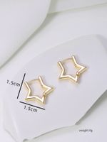 1 Pair Sweet Star Copper Gold Plated Earrings main image 2