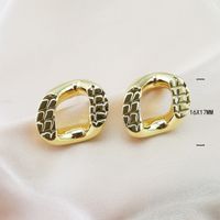 1 Pair Vintage Style Geometric Circle Polishing Plating Copper Gold Plated Ear Studs main image 2