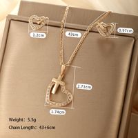 Lady Xuping Commute Cross Circle Heart Shape Alloy Plating Inlay Artificial Gemstones 18k Gold Plated Women's Earrings Necklace main image 2