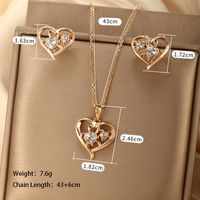 Lady Xuping Commute Cross Circle Heart Shape Alloy Plating Inlay Artificial Gemstones 18k Gold Plated Women's Earrings Necklace main image 4