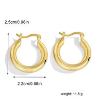 1 Pair Punk Simple Style Classic Style Solid Color Plating Copper 18k Gold Plated Hoop Earrings main image 3