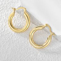 1 Pair Punk Simple Style Classic Style Solid Color Plating Copper 18k Gold Plated Hoop Earrings main image 7