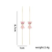 1 Pair Simple Style Animal Inlay Copper Zircon Ear Line sku image 1