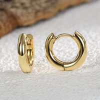 1 Pair Punk Simple Style Classic Style Solid Color Plating Copper 18k Gold Plated Hoop Earrings main image 8
