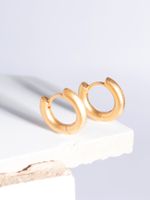 1 Pair Punk Simple Style Classic Style Solid Color Plating Copper 18k Gold Plated Hoop Earrings main image 1