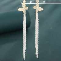 1 Pair Simple Style Butterfly Inlay Copper Zircon Drop Earrings main image 2