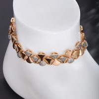 Lady Xuping Geometric Alloy Copper Plating Inlay Artificial Rhinestones 18k Gold Plated Women's Bracelets main image 1