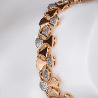 Lady Xuping Geometric Alloy Copper Plating Inlay Artificial Rhinestones 18k Gold Plated Women's Bracelets main image 4