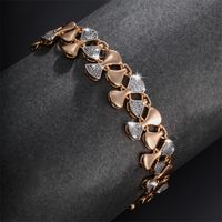 Lady Xuping Geometric Alloy Copper Plating Inlay Artificial Rhinestones 18k Gold Plated Women's Bracelets main image 5