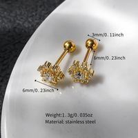 1 Pair Lady Shiny Flower Polishing Plating Inlay Stainless Steel Copper Zircon 18K Gold Plated White Gold Plated Ear Studs main image 5