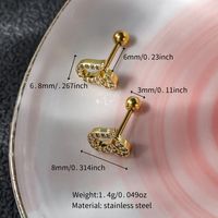 1 Pair Lady Shiny Flower Polishing Plating Inlay Stainless Steel Copper Zircon 18K Gold Plated White Gold Plated Ear Studs main image 6