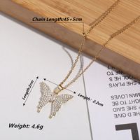 Elegant Glam Lady Butterfly Stainless Steel Plating Inlay Zircon 18k Gold Plated Pendant Necklace main image 8