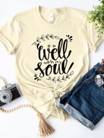 Women's T-shirt Short Sleeve T-shirts Printing Casual Streetwear Letter main image 1