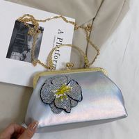 Unisex Pu Leather Flower Elegant Vintage Style Sewing Thread Shell Clasp Frame Dome Bag sku image 6