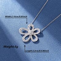 Elegant Flower Stainless Steel Inlay Zircon Necklace main image 6