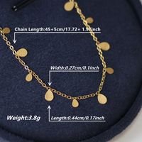 Elegant Classic Style Round Water Droplets Rectangle Stainless Steel Plating 18k Gold Plated Necklace main image 12