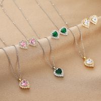 Elegant Heart Shape Copper Earrings Necklace In Bulk main image 4