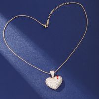 Elegant Lady Xuping Heart Shape Copper Alloy Plating Inlay Artificial Rhinestones 18k Gold Plated Women's Pendant Necklace main image 4