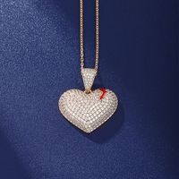 Elegant Lady Xuping Heart Shape Copper Alloy Plating Inlay Artificial Rhinestones 18k Gold Plated Women's Pendant Necklace main image 3