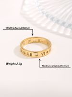 Simple Style Classic Style Circle Roman Numeral Checkered Titanium Steel Copper Plating Inlay Zircon Gold Plated Rings main image 11