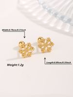 1 Pair Cute Sweet Bow Knot Snowflake Plating Titanium Steel Gold Plated Ear Studs main image 7