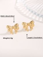 1 Pair Cute Sweet Bow Knot Snowflake Plating Titanium Steel Gold Plated Ear Studs main image 8