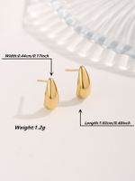 1 Pair Streetwear Irregular Square Water Droplets Plating Titanium Steel Gold Plated Ear Studs main image 9