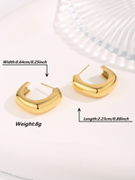 1 Pair Streetwear Irregular Square Water Droplets Plating Titanium Steel Gold Plated Ear Studs main image 10