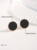 1 Pair Commute Circle Eye Plating Stainless Steel Resin Rose Gold Plated Ear Studs main image 6