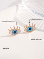1 Pair Commute Circle Eye Plating Stainless Steel Resin Rose Gold Plated Ear Studs main image 7