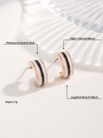 1 Pair Commute Circle Eye Plating Stainless Steel Resin Rose Gold Plated Ear Studs main image 8