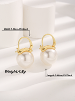 1 Pair Glam Sweet Love Round Plating Imitation Pearl Titanium Steel Copper Gold Plated Earrings main image 5