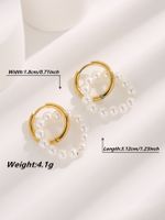 1 Pair Glam Sweet Love Round Plating Imitation Pearl Titanium Steel Copper Gold Plated Earrings main image 8