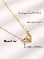 Elegant Glam Simple Style Heart Shape Titanium Steel Epoxy Plating Inlay Resin Zircon Gold Plated Pendant Necklace main image 8