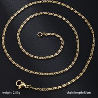 Xuping Modern Style Solid Color Stainless Steel Plating Chain 14k Gold Plated Necklace sku image 1
